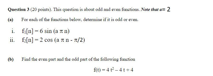 Solved Question 3 ( 20 points). This question is about odd | Chegg.com