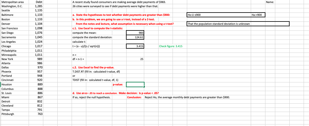 calculate p value from mean and standard deviation excel