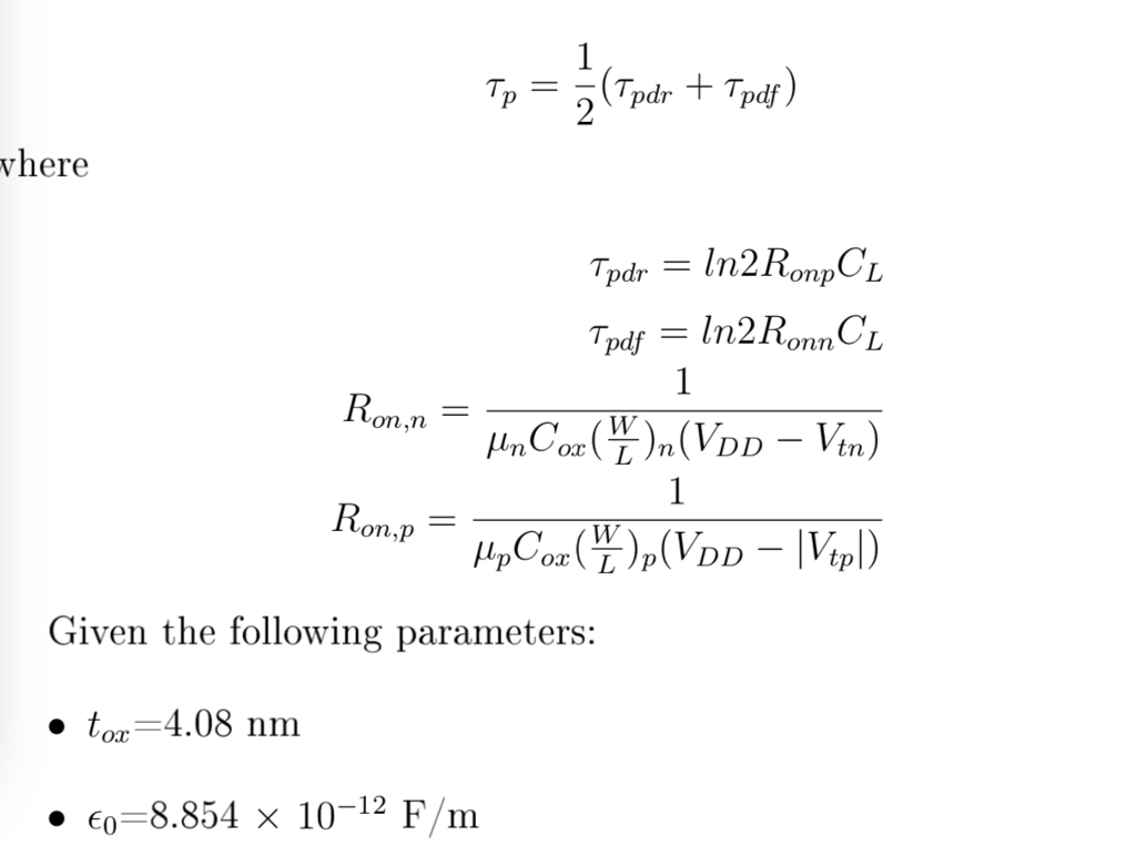 Calculate the width of nmos and pmos. Given the | Chegg.com