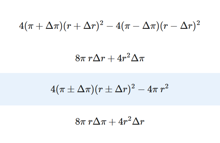 Solved The surface area of a sphere, A, with a radius, r, is | Chegg.com