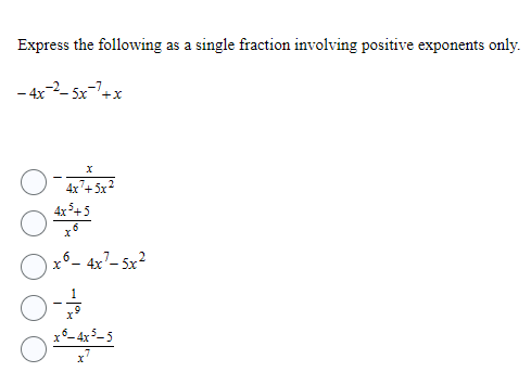 Solved Express the following as a single fraction involving | Chegg.com