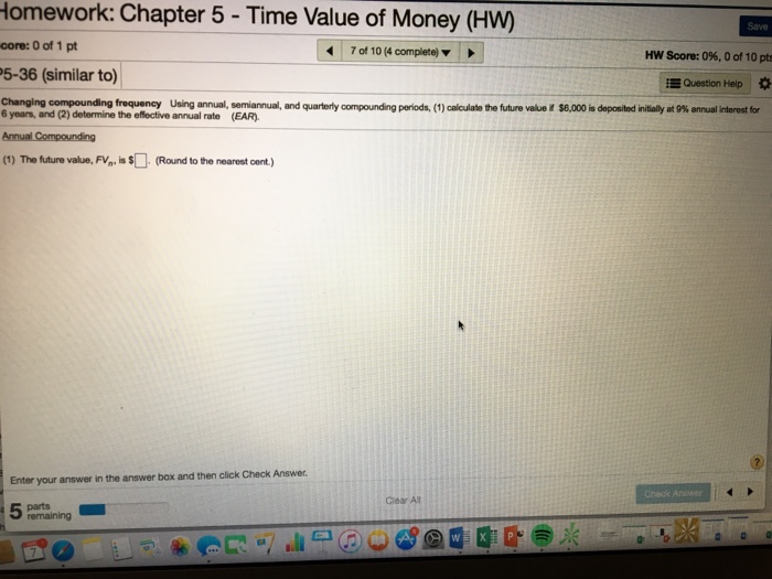 Solved Homework: Chapter 5 - Time Value of Money (HW) Save | Chegg.com
