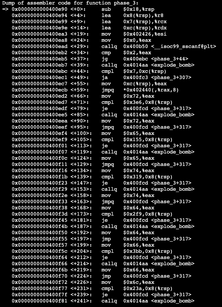 lea lea MOV S0x402 mov 0x720 je Dump of assembler