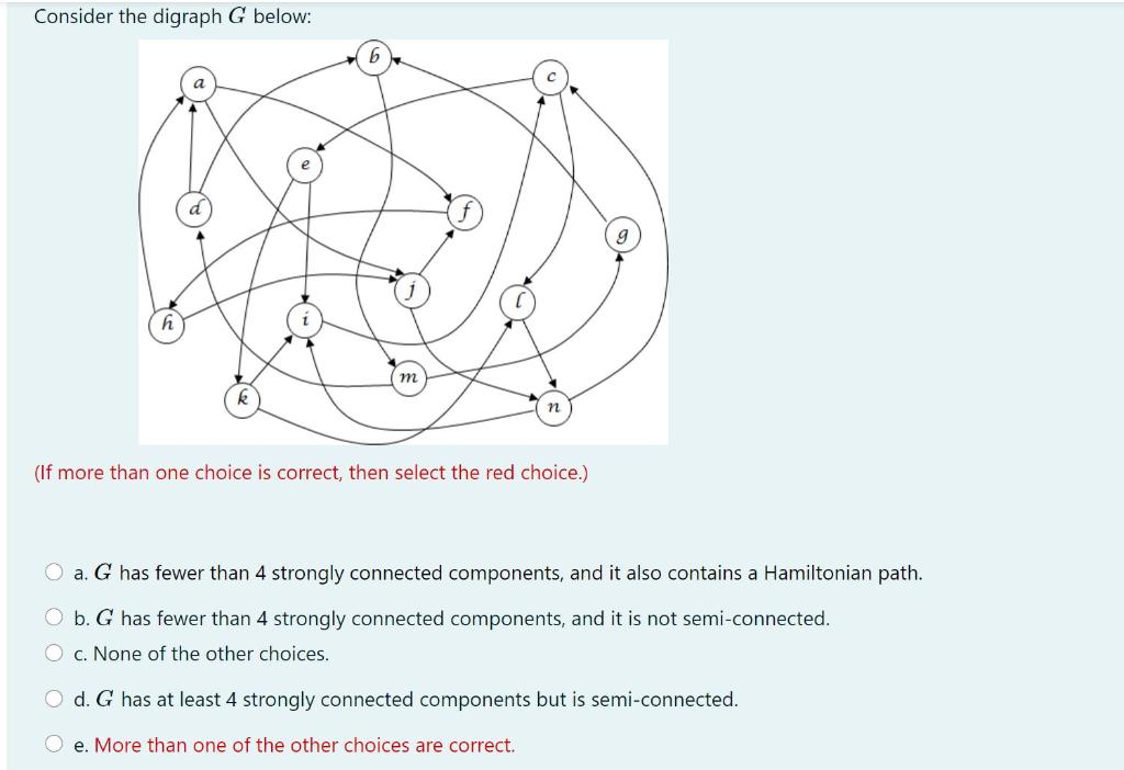Solved Consider the digraph G below: a g h m k n (If more | Chegg.com