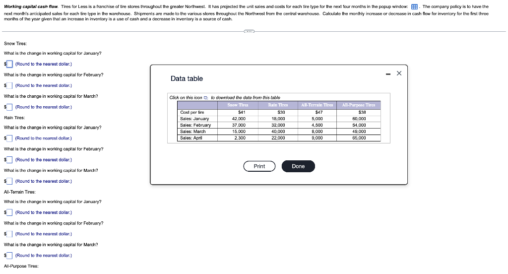 AllPurpose Tires What is the change in working