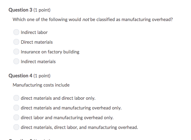 Solved Question 1 (1 point) Saved Managerial accounting | Chegg.com