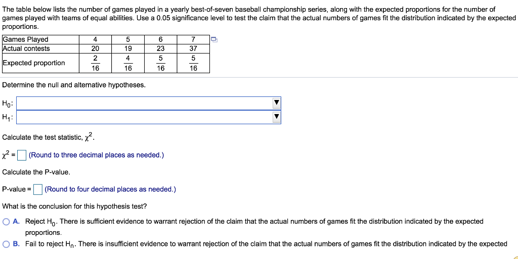 Solved The table below lists the number of games played in a | Chegg.com