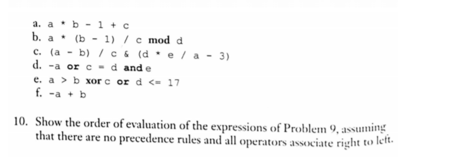 Solved A A. A * B- 1 + C B. A * (b - 1) / C Mod D C. (a - B) | Chegg.com