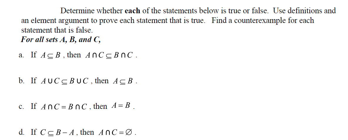 Solved Determine whether each of the statements below is | Chegg.com