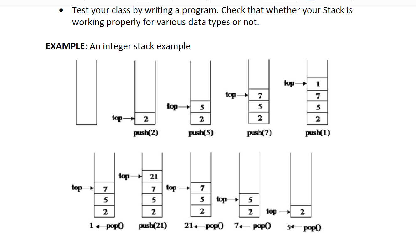 Solved Q2. Implementation of a Class Template A stack is an | Chegg.com