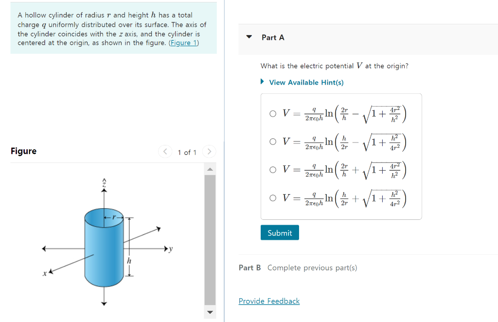 Solved Constat What is the electric potential V (2) on the z