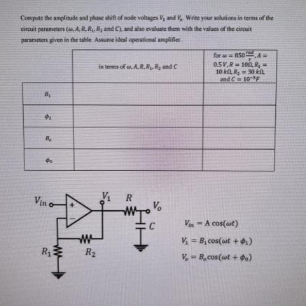 Solved Compute The Amplitude And Phase Shift Of Node | Chegg.com