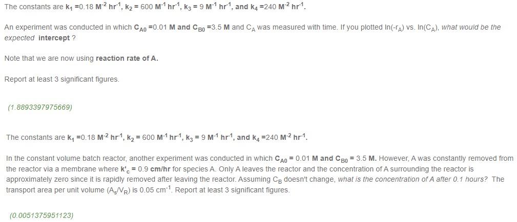 Solved The following liquid-phase reactions occur in a batch | Chegg.com