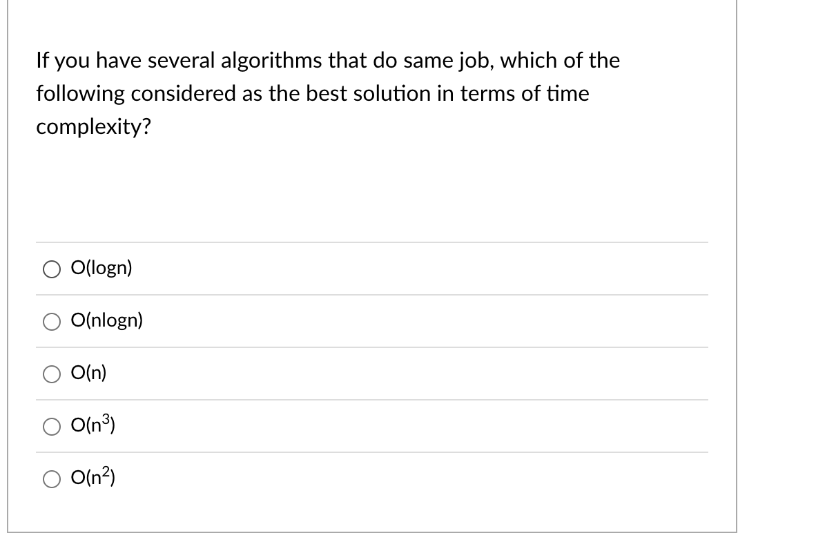 Solved If You Have Several Algorithms That Do Same Job, | Chegg.com