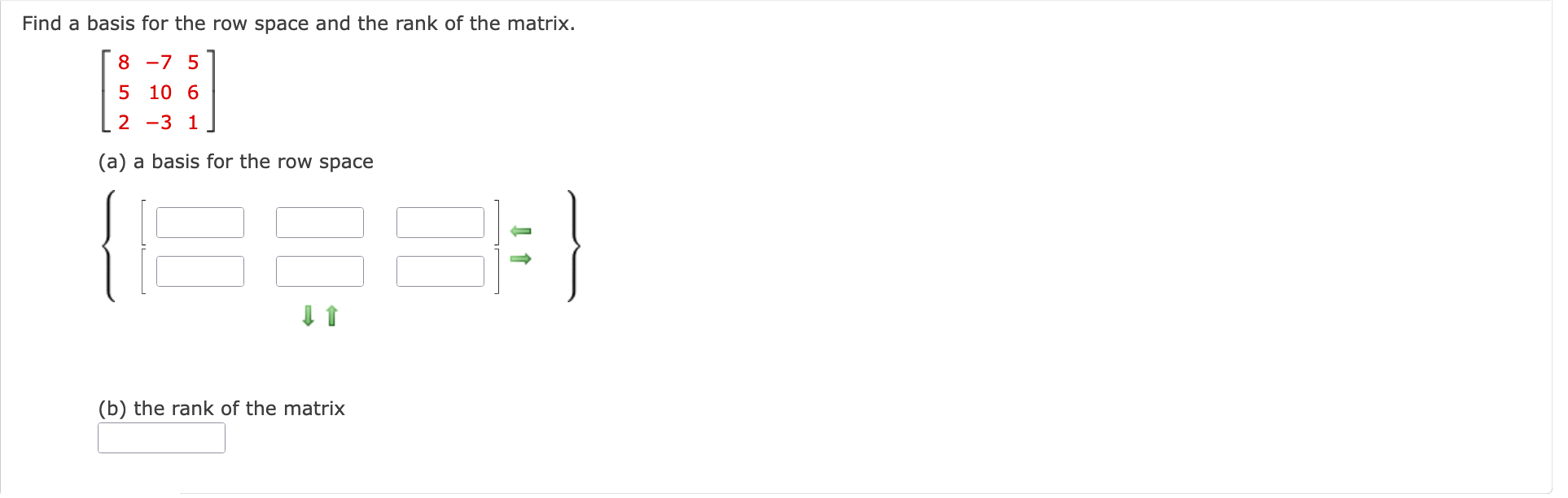 Solved Find a basis for the row space and the rank of the | Chegg.com