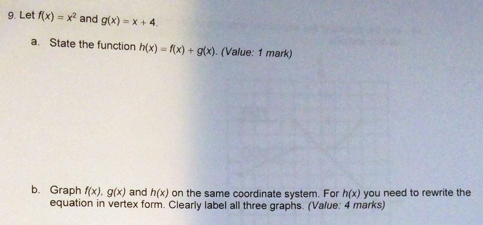 Solved 9. Let F(x) = X2 And G(x) = X +4. а. State The | Chegg.com