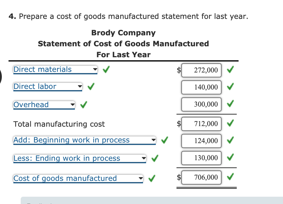 Solved Prepare a cost of goods manufactured statement | Chegg.com