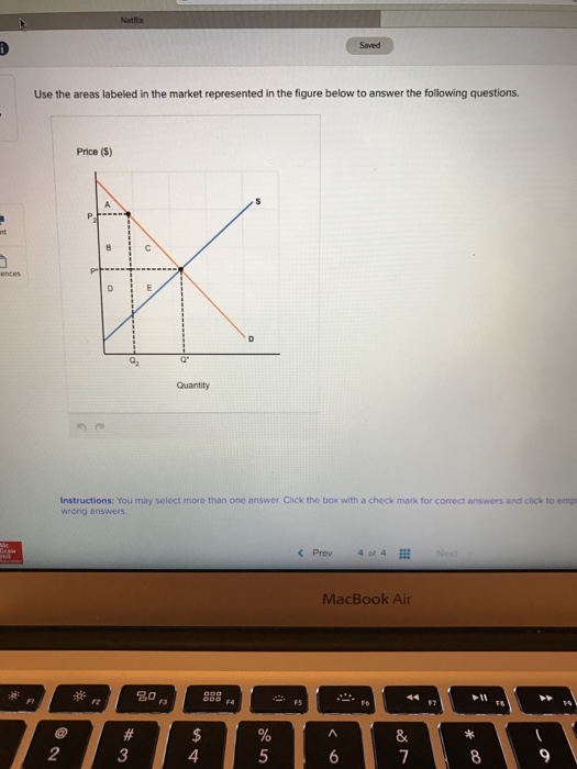 Solved use the areas labeled in the market represented in