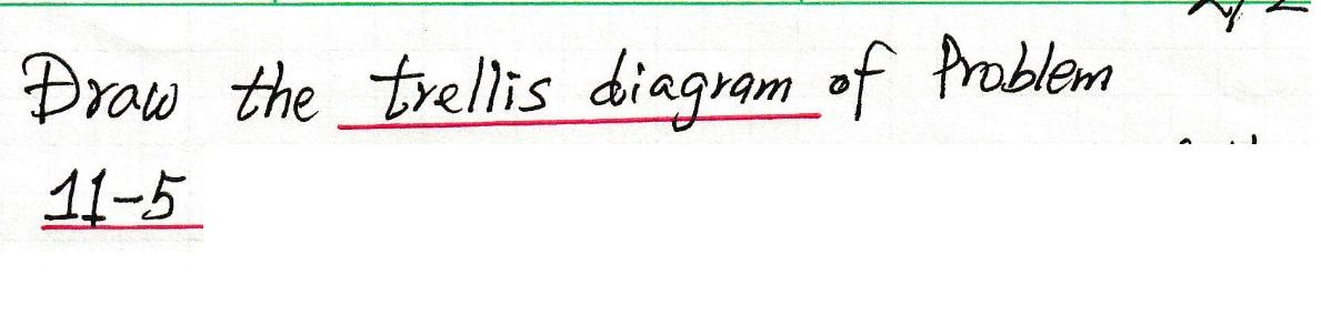 Solved Drow the trellis diagram of problem 11-5 36 60 70 | Chegg.com