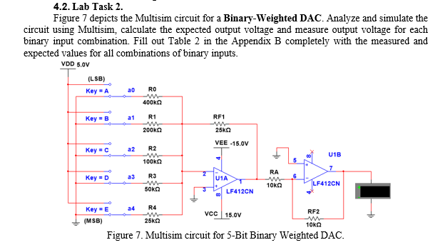 Solved 4.2. Lab Task 2 . Figure 7 depicts the Multisim | Chegg.com