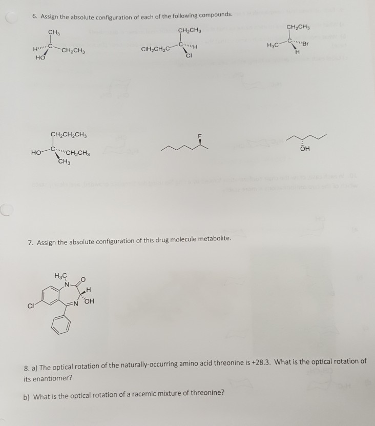 Solved b. Assign the absolute configuration of each of the | Chegg.com