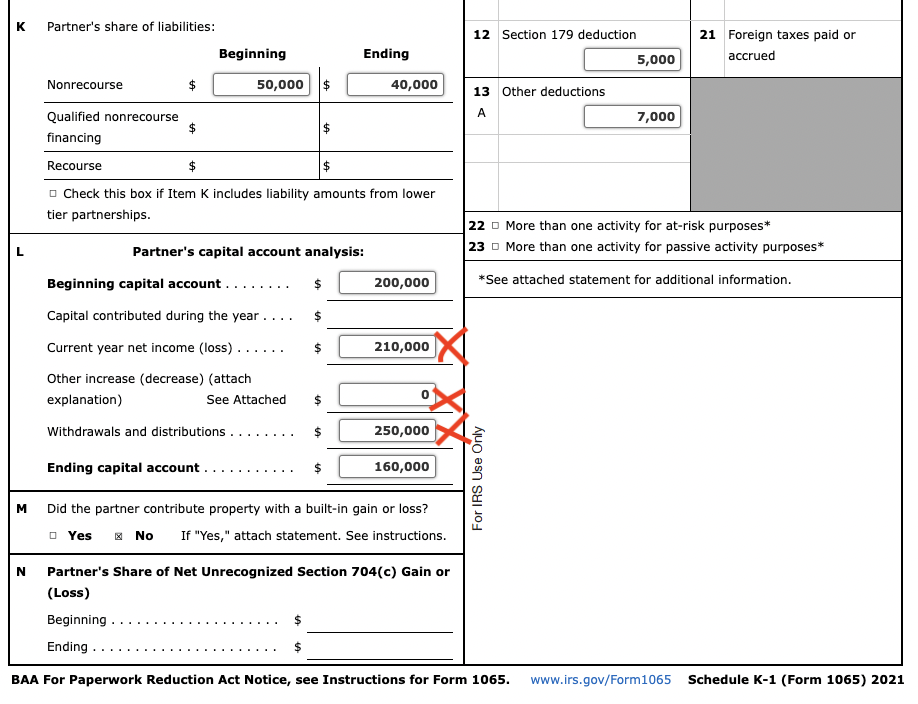 Statement 4 Form 1065, Schedule L, Line 6 Other | Chegg.com