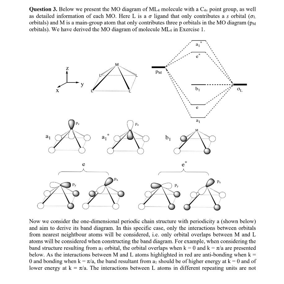 Question 3. Below We Present The MO Diagram Of ML4 | Chegg.com