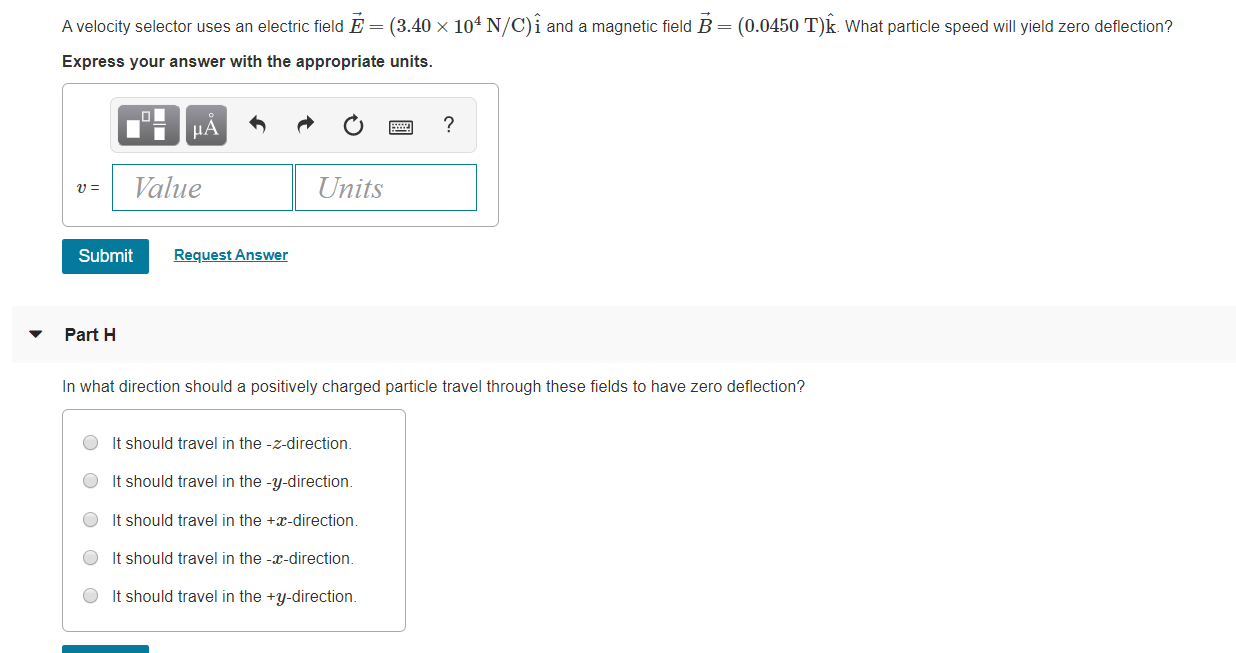 Solved A Velocity Selector Uses An Electric Field E 3 Chegg Com