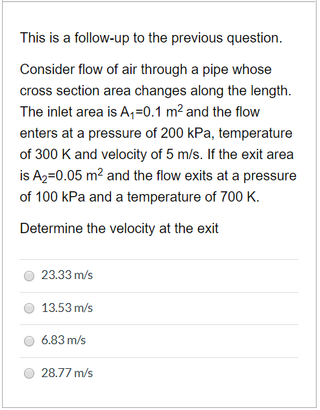 Solved Consider flow of air through a pipe whose cross | Chegg.com