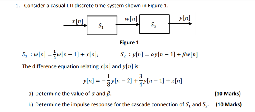 Solved 1 Consider A Casual Lti Discrete Time System Show Chegg Com