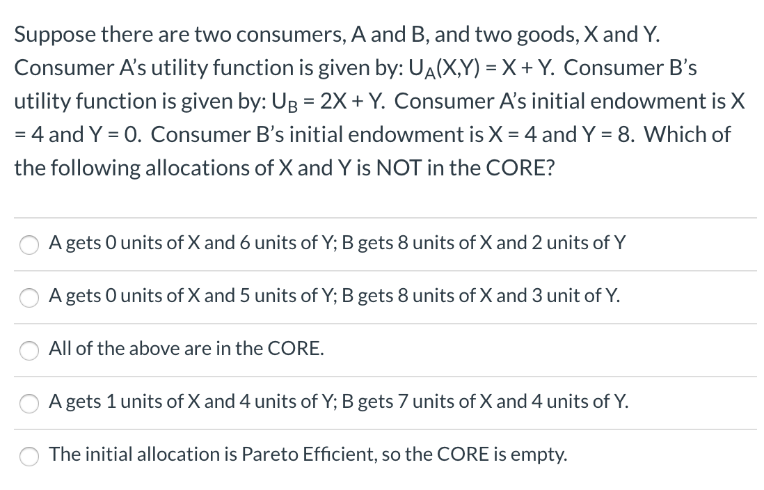 Solved Suppose There Are Two Consumers, A And B, And Two | Chegg.com