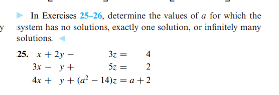 Solved у In Exercises 25–26, determine the values of a for | Chegg.com