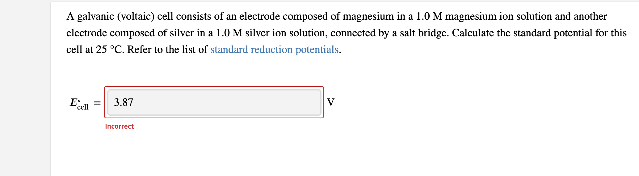 Solved A Galvanic (voltaic) Cell Consists Of An Electrode | Chegg.com