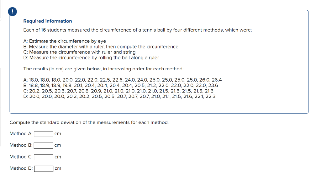 Solved Required information Each of 16 students measured the | Chegg.com