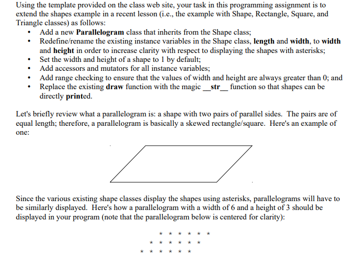 Solved In Python 3. Creating the shapes listed below and | Chegg.com