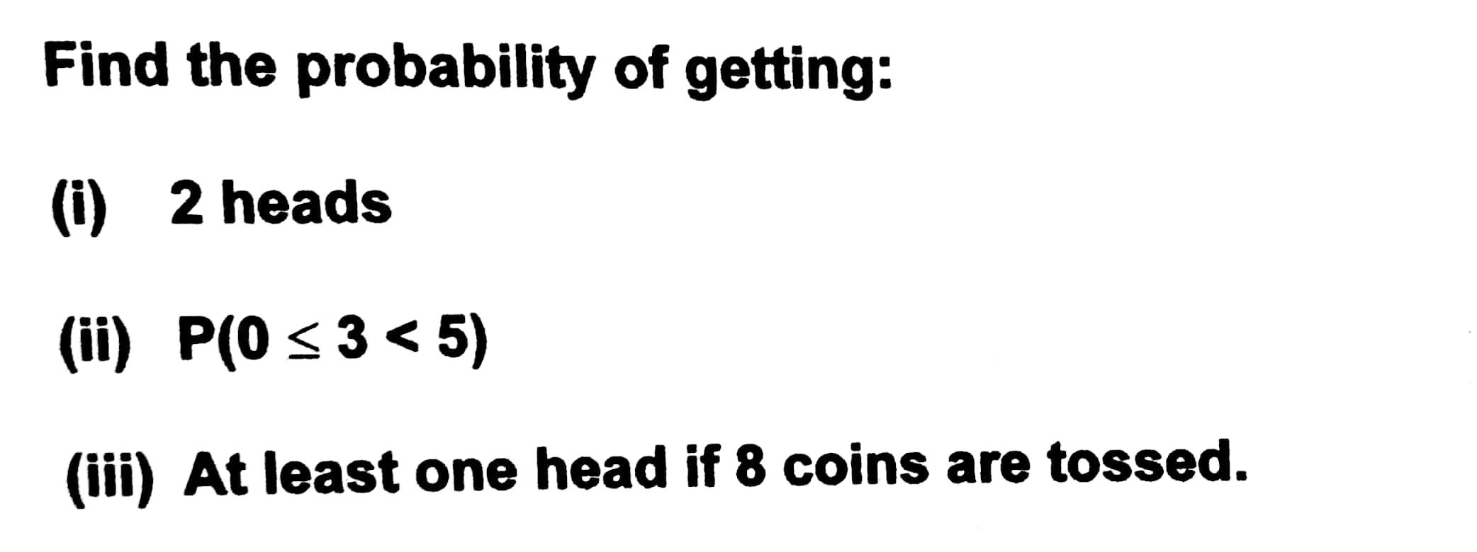 the experimental probability of getting 0 heads