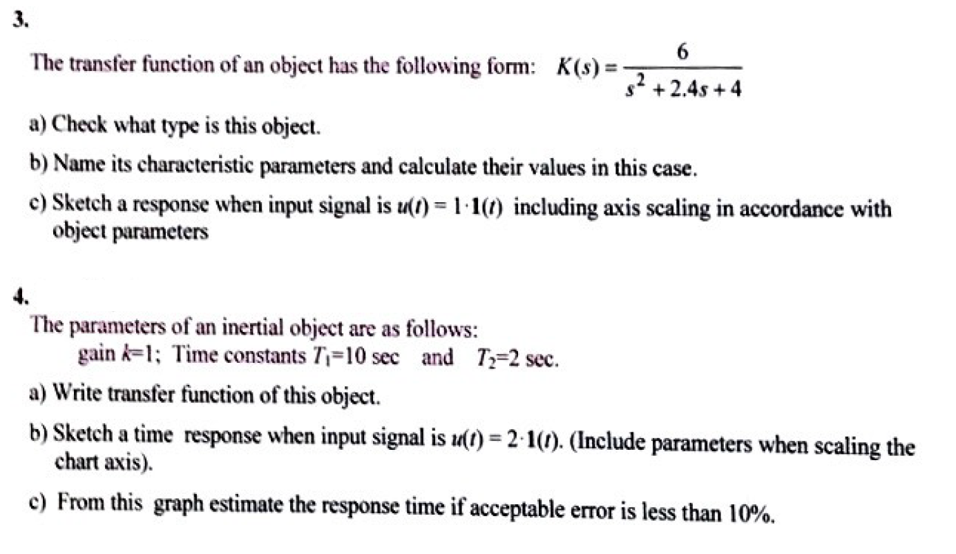 Transference Object Solved The transfer function of an object has the following | Chegg.com
