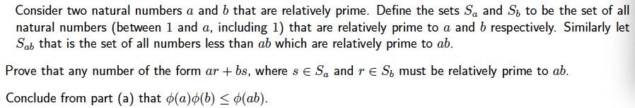 Solved Consider two natural numbers a and b that are | Chegg.com