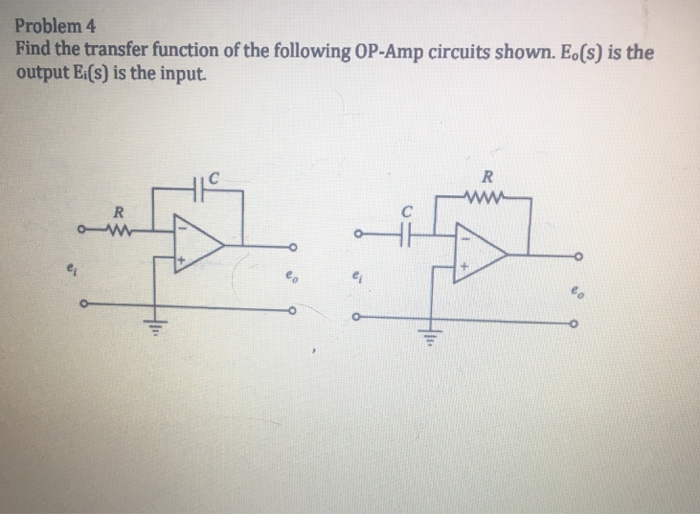 Solved Problem 4 Find the transfer function of the following | Chegg.com