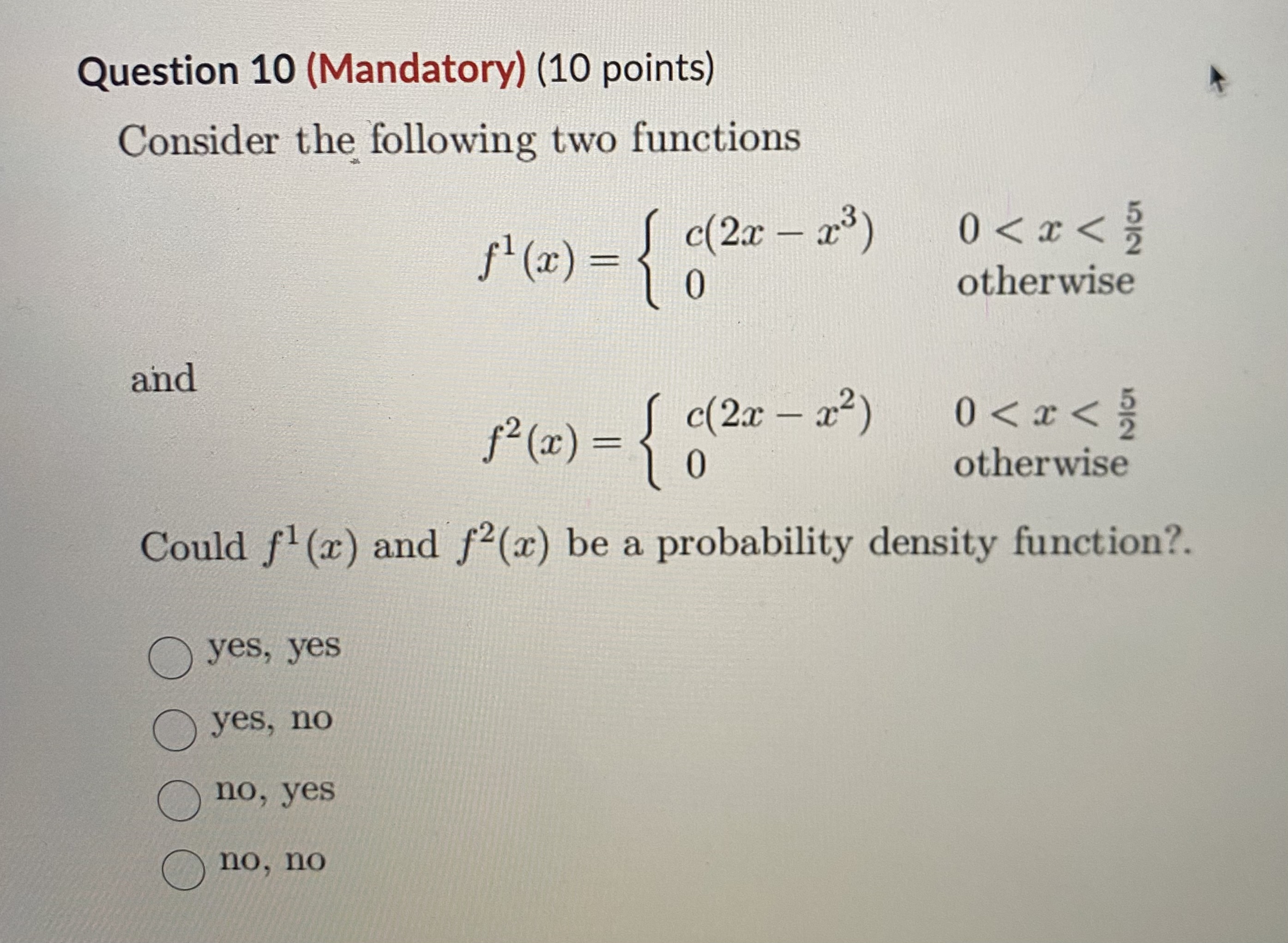 Solved Consider The Following Two Functions | Chegg.com