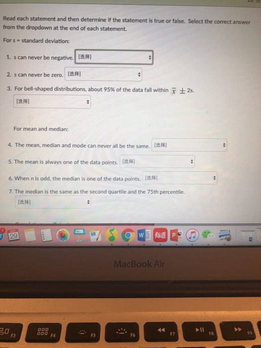 Solved Read each statement and then determine if the | Chegg.com