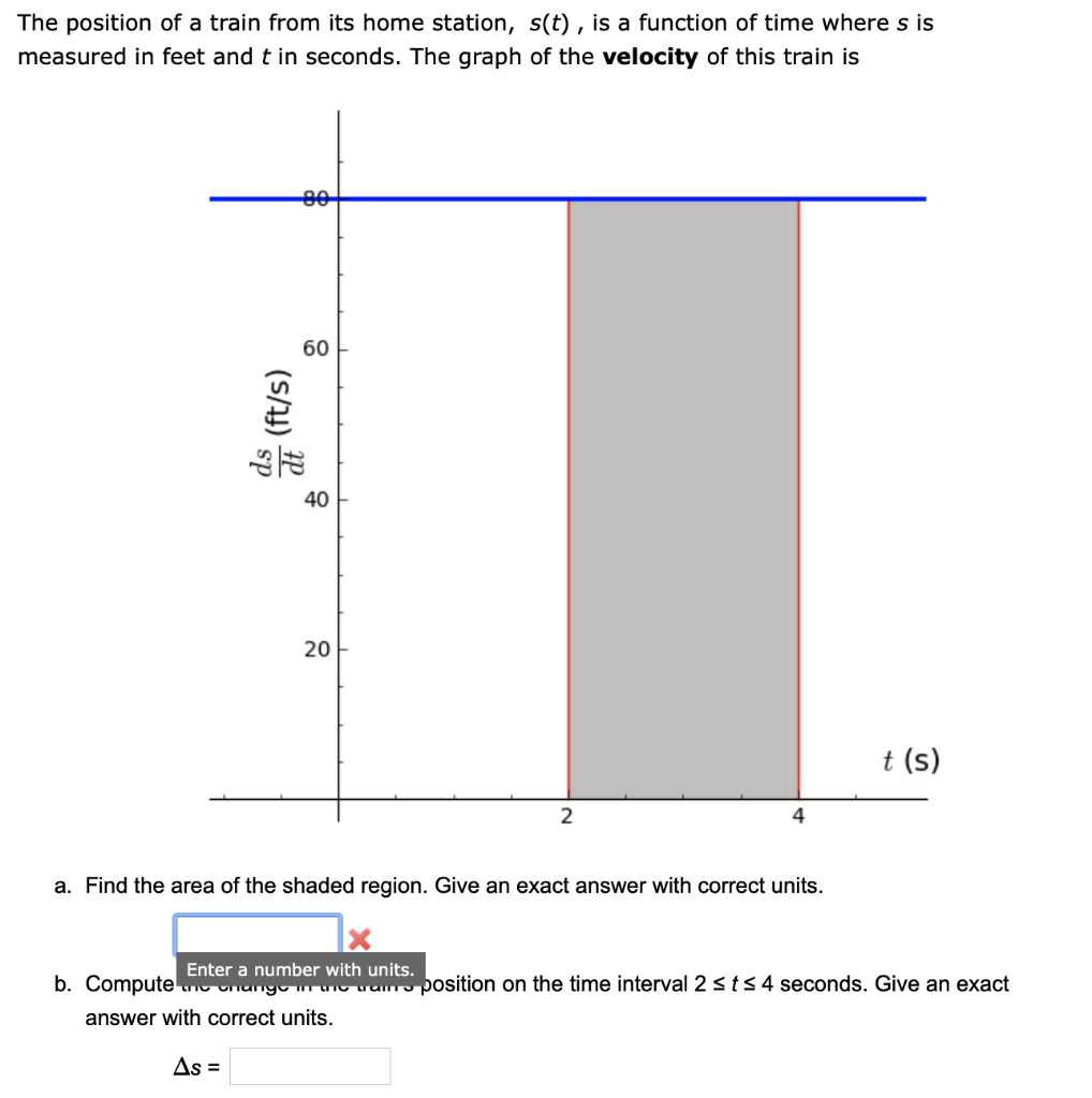 Solved The position of a train from its home station, s(t), | Chegg.com