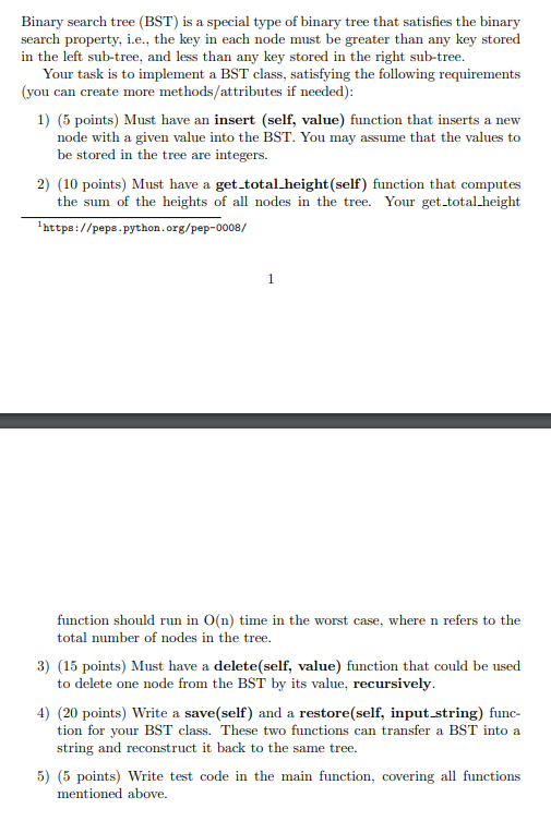 Solved Binary Search Tree BST Is A Special Type Of Binary Chegg Com   PhpXD4Wvq