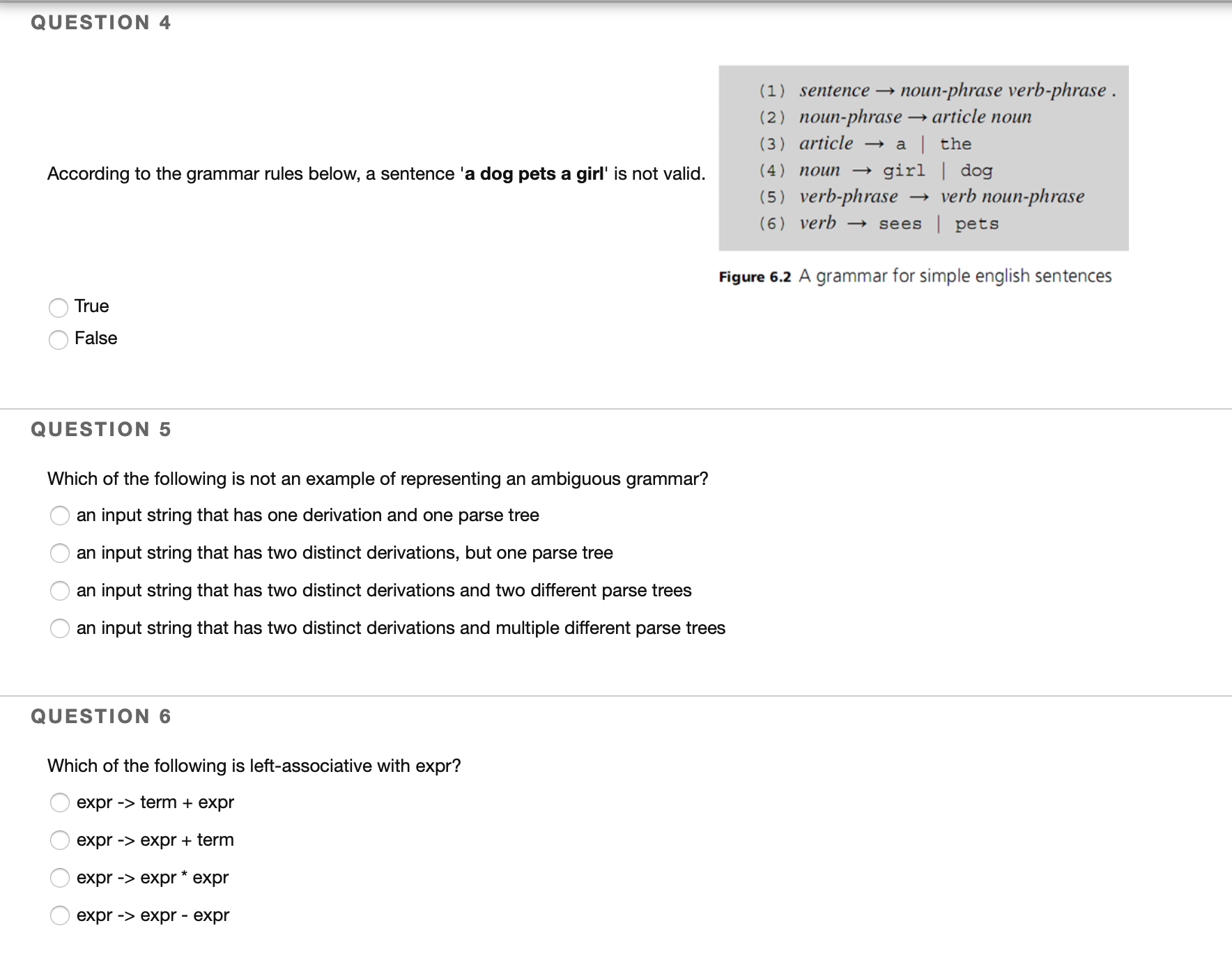 Solved QUESTION 4 (1) sentence → > noun-phrase verb-phrase . | Chegg.com