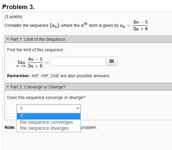 Solved Problem 3. (3 points) Consider the sequence {an} | Chegg.com