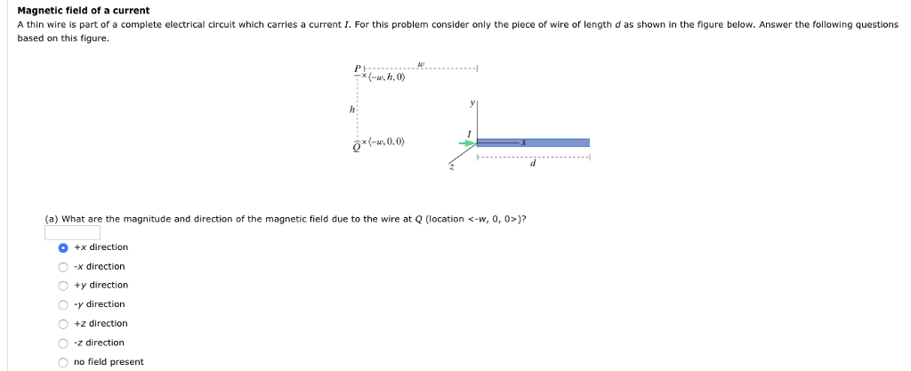 Solved Magnetic field of a current A thin wire is part of a | Chegg.com