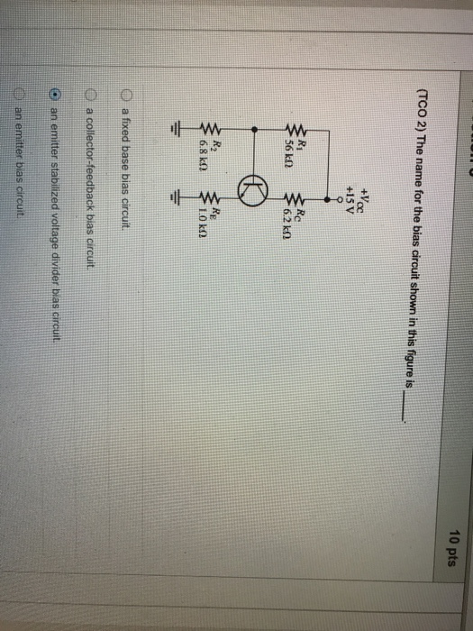 Solved The name for the bias circuit shown in this figure Chegg com