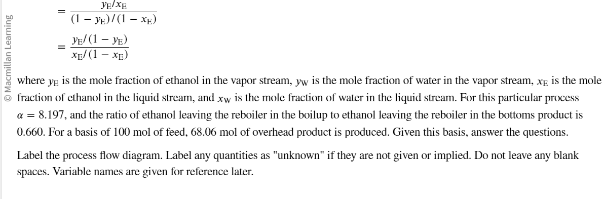 Solved A distillation column, as shown in the figure, is a | Chegg.com