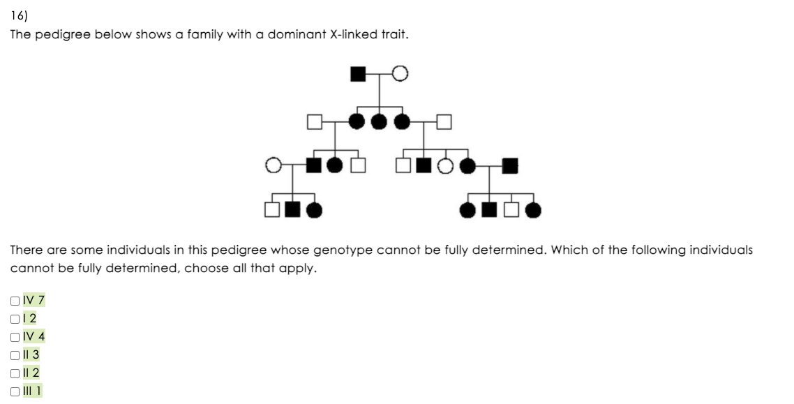 Solved 14) The following pedigree shows a family with a | Chegg.com