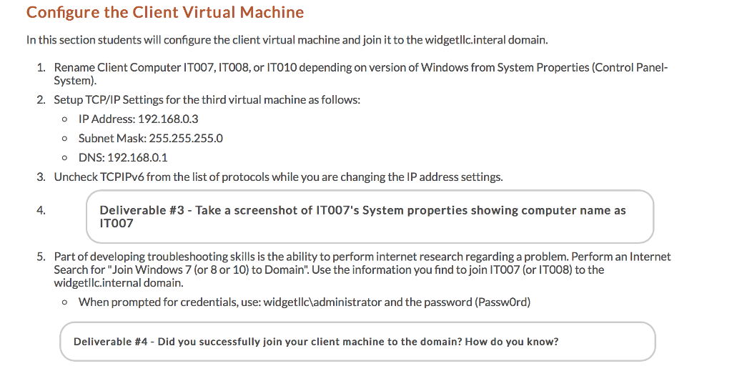 Solved Configure the Client Virtual Machine In this section | Chegg.com